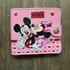 Disney Minnie Mouse Pink and Red Heart Bifold Wallet